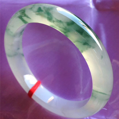 

Natural Burmese Jadeite 54-64mm Light Blue Bracelet Elegant Princess Jewelry Send Mom to Girlfriend