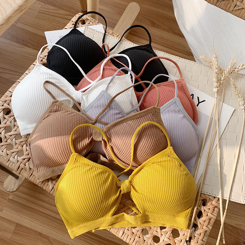 

Blackday 2020 Sexy Ladies Bralette Push Up Bras For Women Fitness Tops Brassiere Sold Ribbed Bralete Female Underwear Padded Lingerie, Gray