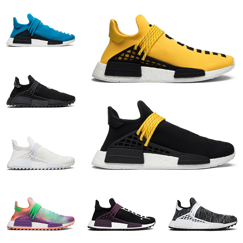 

2019 Hot human race Pharrell Williams men women running shoes NERD Blank Canvas yellow mens trainers fashion runners sports sneakers, 12 red