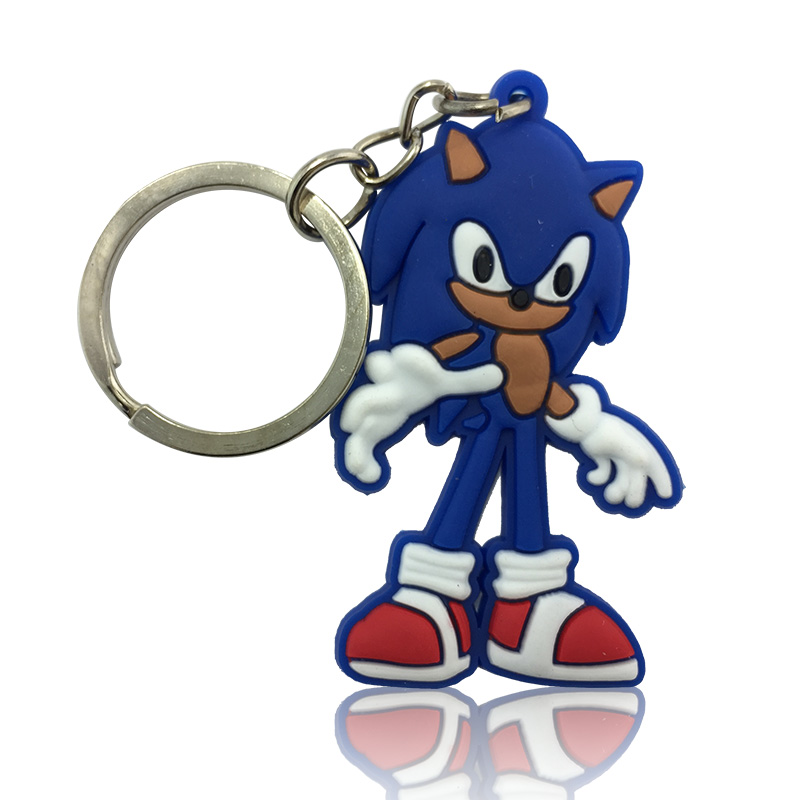 New Sega Sonic the Hedgehog Caractors Figures Soft PVC Key Ring Chain Gift