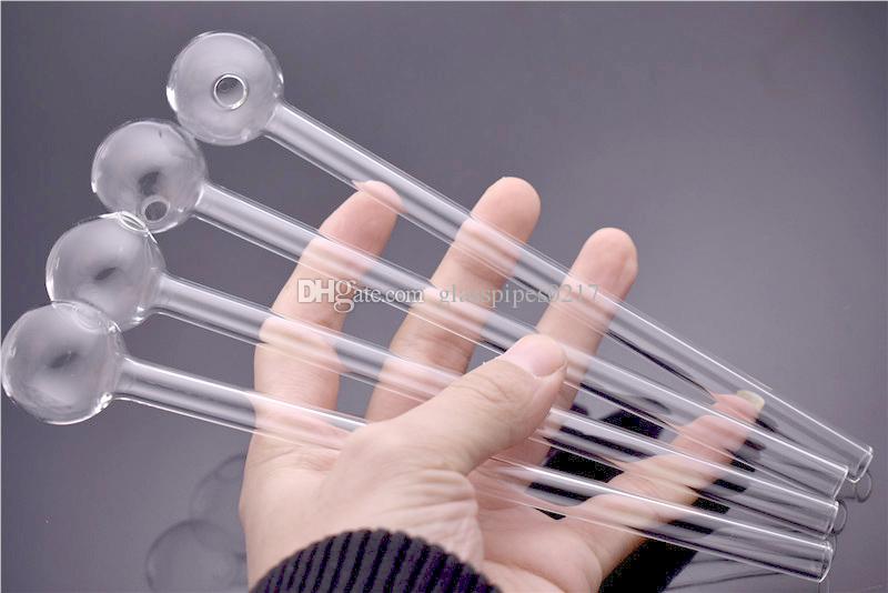 

8inch clear Pyrex glass oil burner pipe 2mm thick glass tube oil nail 20mm OD Ball for water Smoking pipe Glass bongs oil rig Hookah Bubbler