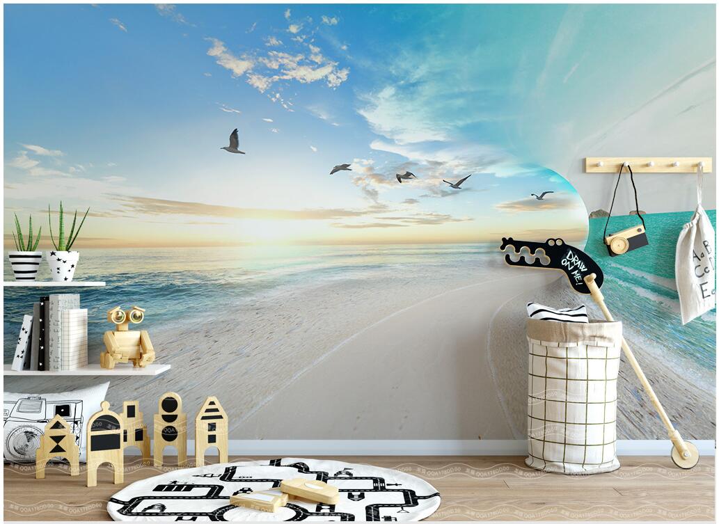 

WDBHG custom photo mural 3d wallpaper Fresh sea sky scenery tv background home decor 3d wall murals wallpaper for walls 3 d living room, Non-woven wallpaper