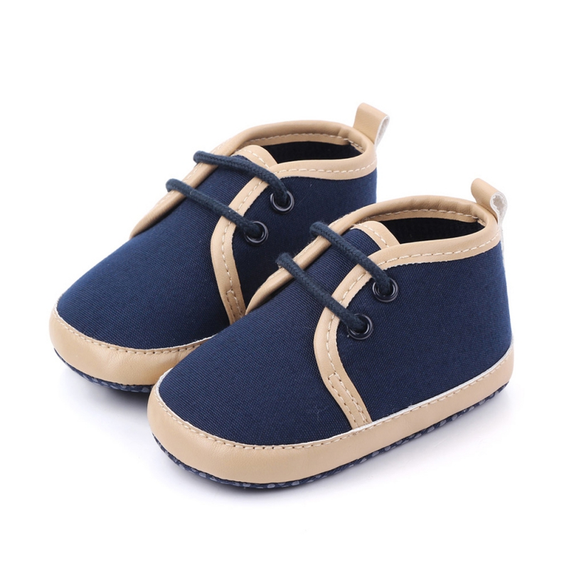 

Toddler Infant Baby Boy Shoes Newborn Boys Girls Soft Soled Casual Crib Shoes Prewalker Solid Patchwork -18M