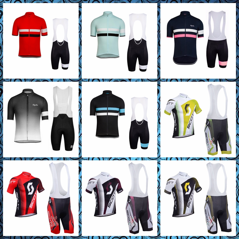 

SCOTT RAPHA Cycling Short Sleeves jersey bib shorts sets Quick drying Breathable free delivery men summer Top brand 60327, Black