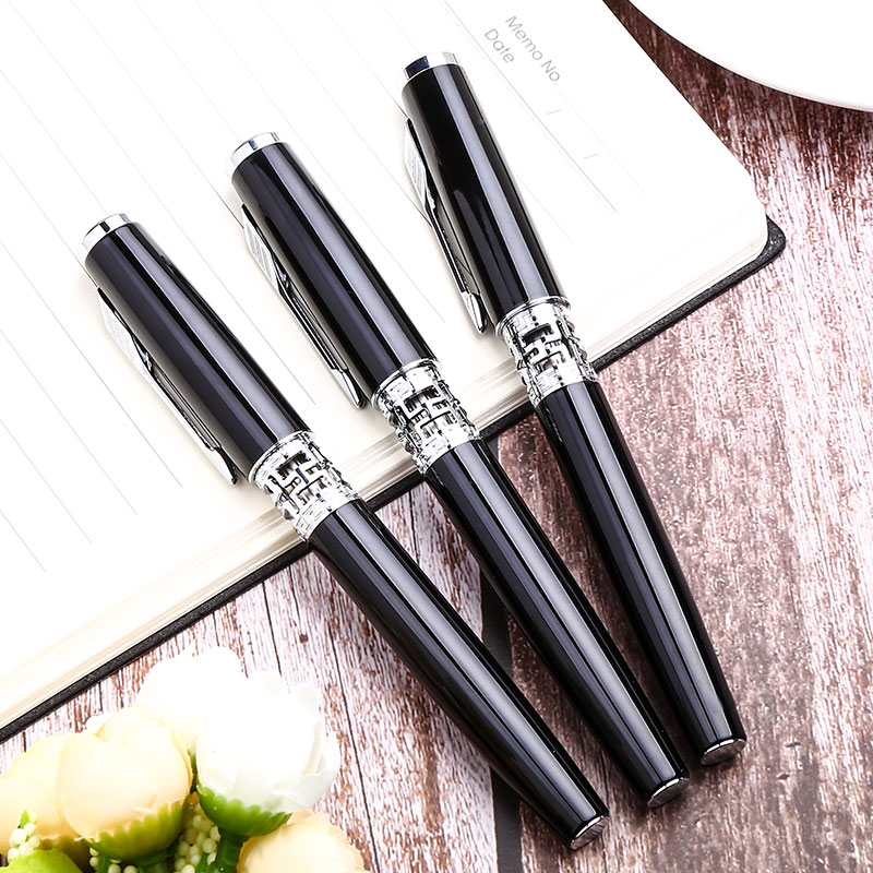 

Fancy Business Metal Gel Pen Cute Korean Black Ball Pens School Office Supply Material Kawaii Custom Freebie Accessory