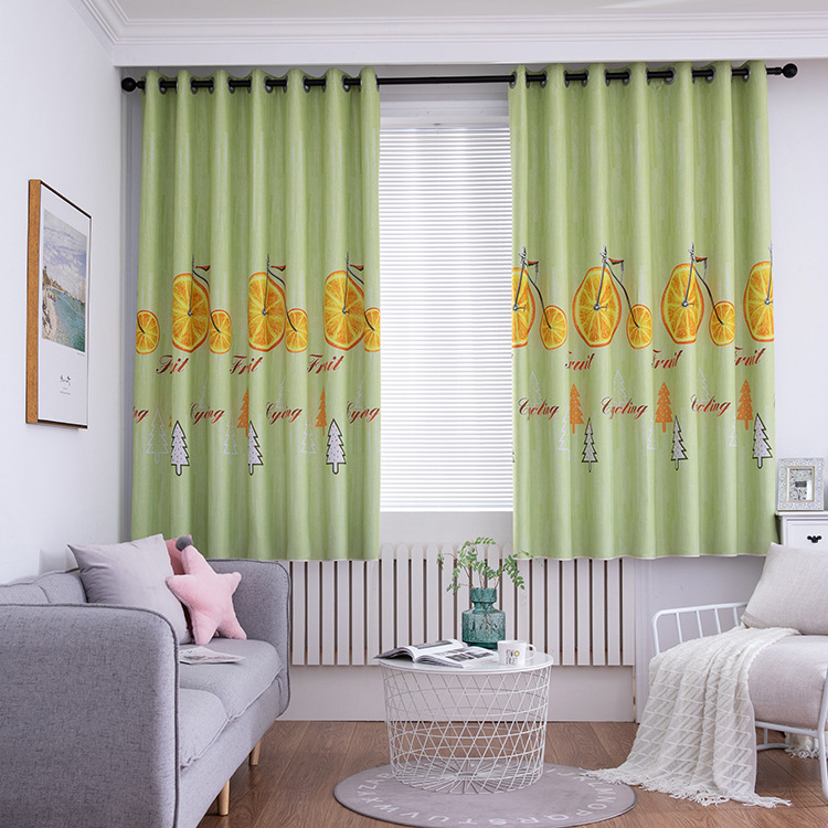 

Modern Jane 2.1m Fruit Bicycle Printing with Full Shading Curtains for Living Dining Room Bedroom, Curtain