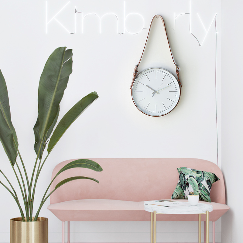 

Nordic Style Clock Wall Clock With Belt Living Room Personality Creative Minimalist Study Wall Hanging Decorations