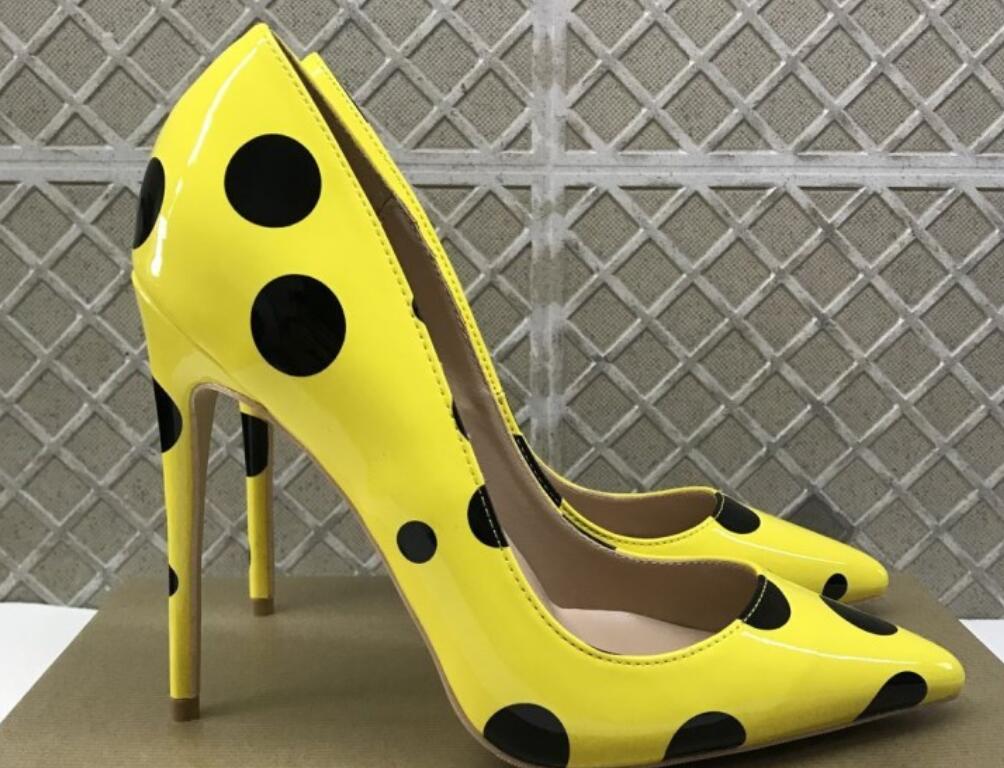 

Fashion luxury designer women shoes red bottom yellow high heels 8cm 10cm 12cm Nude black red Leather Pointed Toes Pumps Dress shoes, Original box +