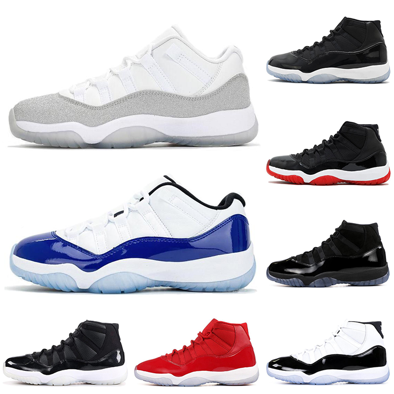 Jumpman Concord chaussures de basket-ball 11s mens 11 Blanc Argent métallisé Bred chapeau et robe Héritière Snakeskin Haut Bas Hommes Femmes spor