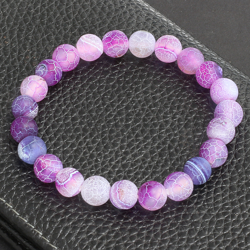 

Buddha Prayer Jewelry Classic Natural Stone Purple Weathering Bracelets for Women Men Round Bead Bracelet Chakra Pulseras Hombre, Black