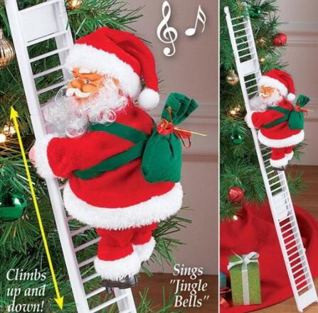 

Electric Climbing Ladder Santa Claus Christmas Figurine Ornament Xmas Party DIY Crafts Festival Navidad 2020 Gift 4.5