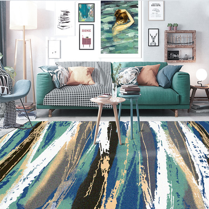 

Fashion ins modern abstract art Watercolor lines bedroom living room kitchen Bedside Porch floor mat Non-slip waterproof carpet