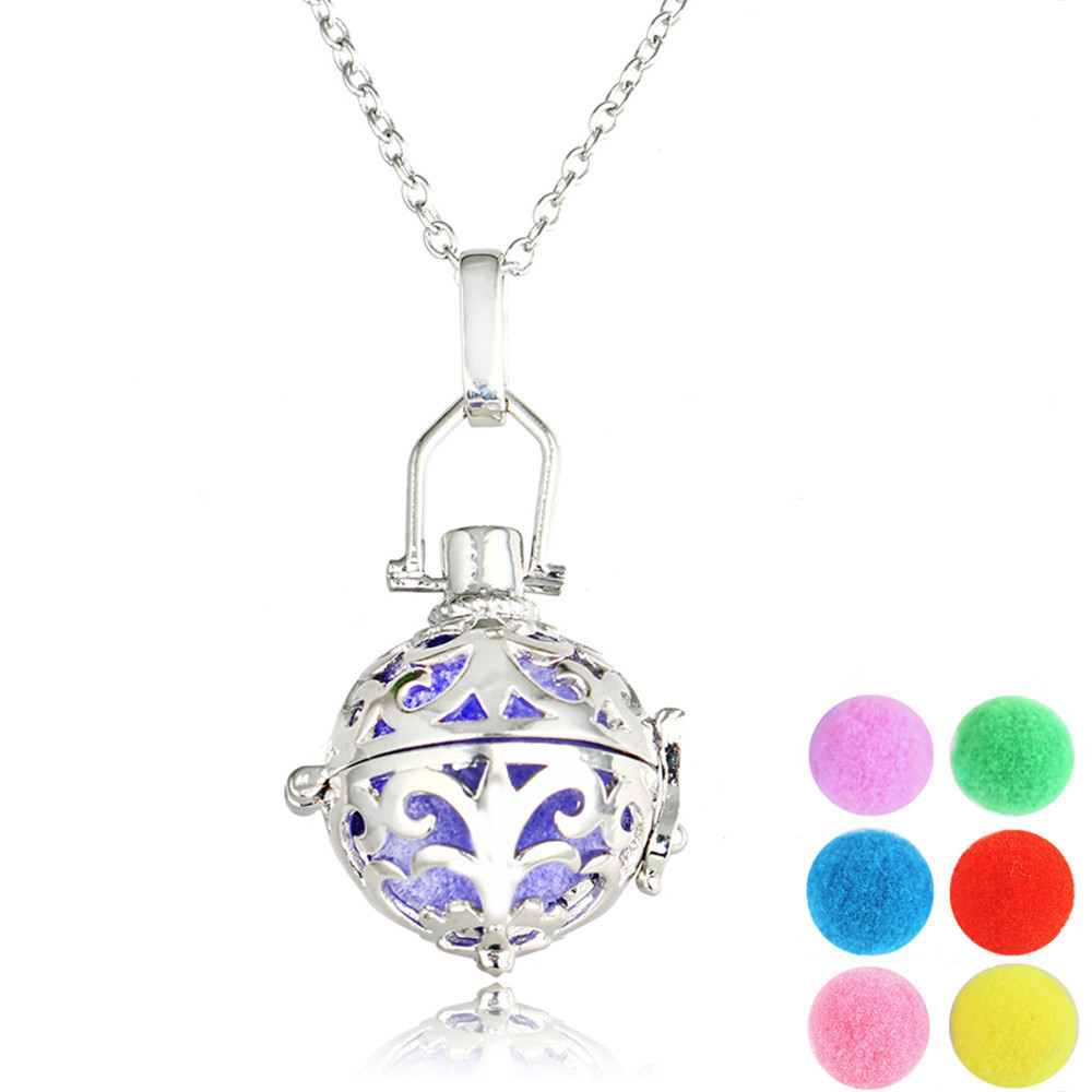 

Round Hollow Out Enamel Decorative Pattern Diy Aromatherapy Necklace More Color The Ball Orchid Modeling Pendeloque Cut