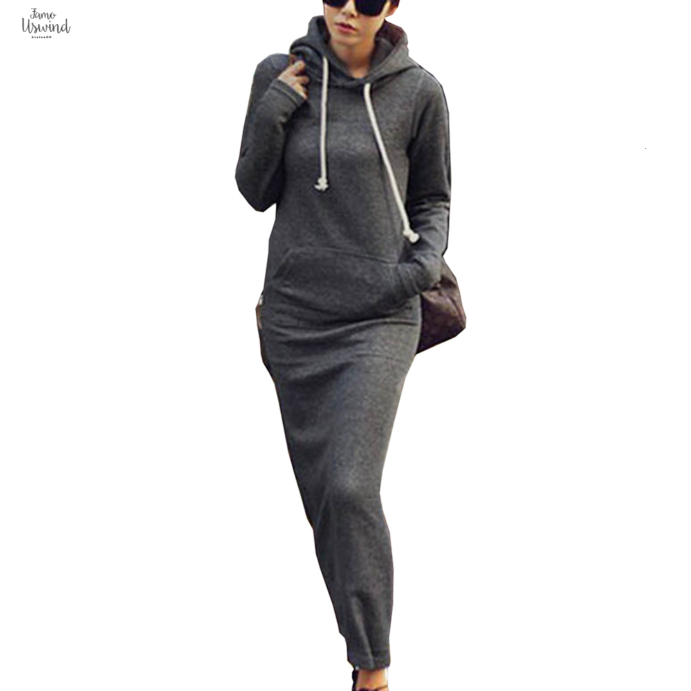 

Fashion Autumn Dresses Women Hoodie Designer Dress Pocket Long Sleeve Casual Clothing Vestidos Clothes, Black