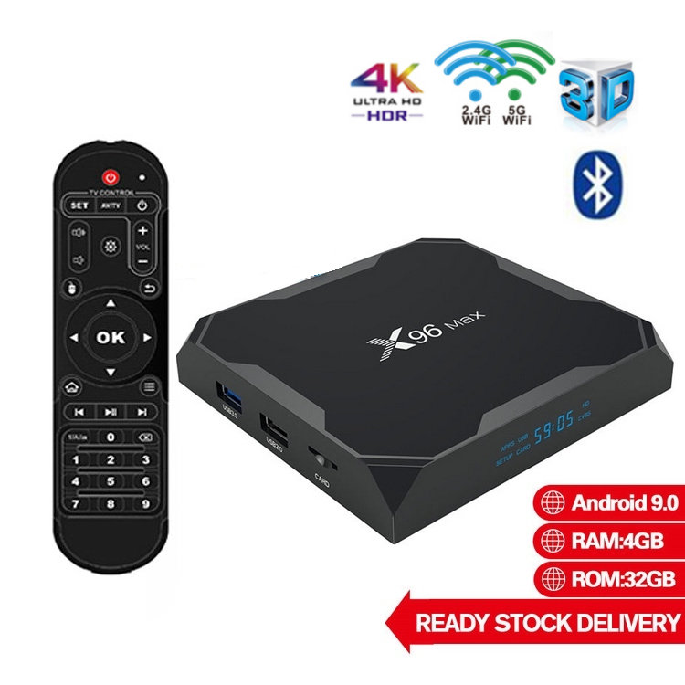 

X96 MAX Amlogic S905X3 4GB 32GB Android 9.0 TV Boxes Dual WIFI 2.4G+5G Smart TV Box PK TX6 H96 MAX