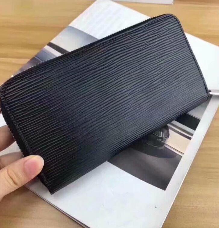 Fashionable zipper wallet cards and coins famous mens wallets leather purse credit card holder coin purse women wallet long wallets with box