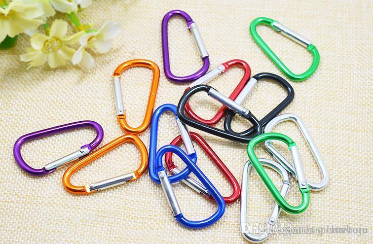 

htsportsstore Wholesale--4.6cm D shaped Aluminium alloy carabiner key ring for outdoor 100pcs/lot Free shipping