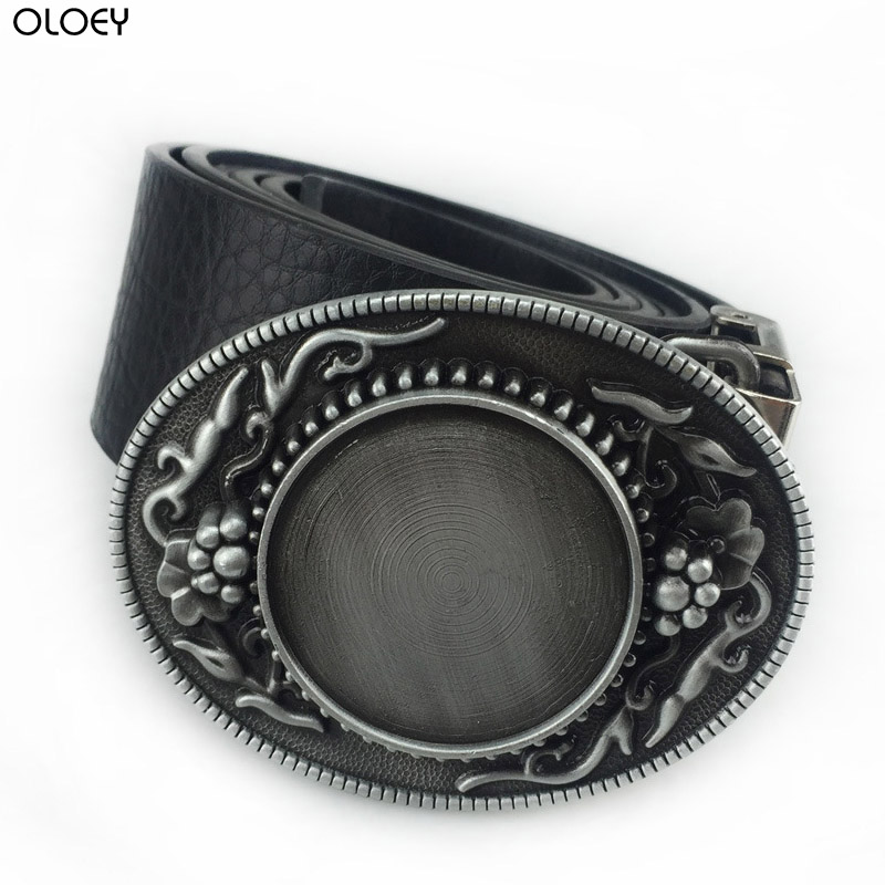 

OLOEY Buckle Club Heavy Blank DIY Jeans Gift Belt Buckle for Men FP-03711-1 Copper Finish 4cm Width Loop Drop Zinc Alloy Hook