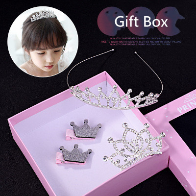 

New children's crown gift set girl princess rhinestone headband headband hair accessories, Heart-shaped