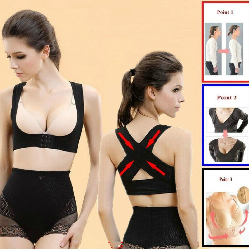 

New Women Posture Corrector Bra Support Back Shoulder Brace Correct Belt Adjustable Sports Fitness, Beige