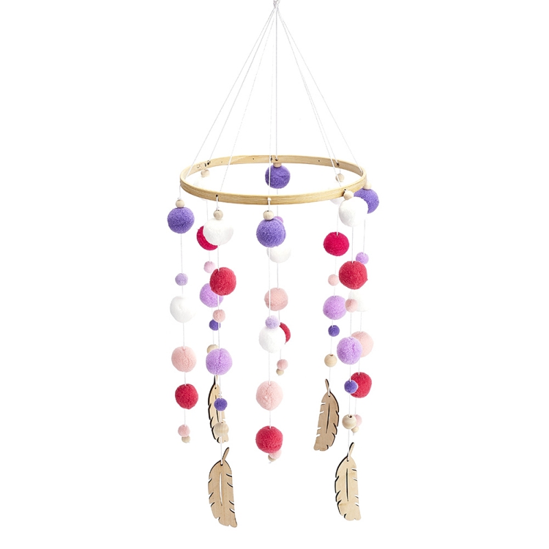 

1PC Hairball Wind Chime Bed Bell Children's Living Room Room Decor Decoration Shop Decor Photography Props Ornament Circle3