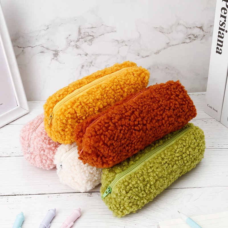 

Creative Soft Cashmere Pencil Bags Stationery Bag For Girls And Boys High Capacity Pen Bag Office School Stationery Student Gift