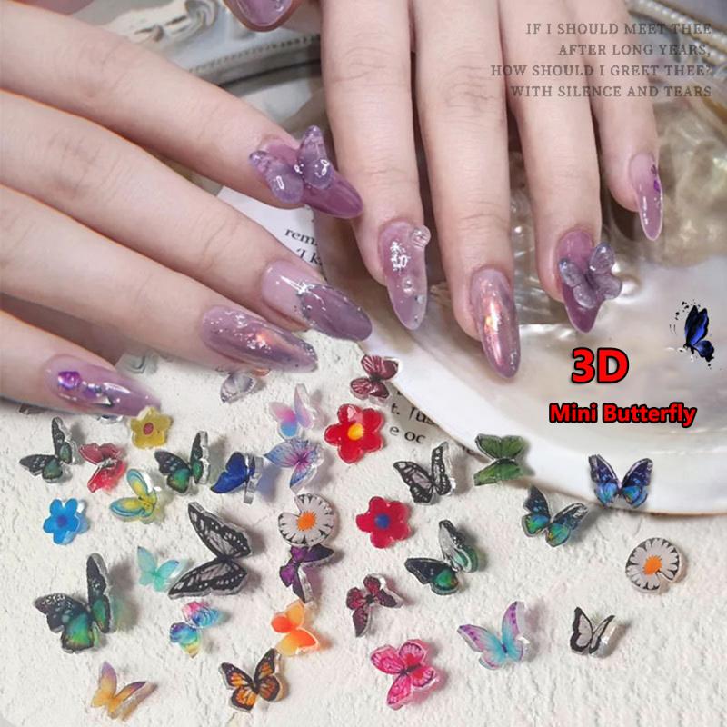 

2020 Hot Fashion 3D DIY Mini Butterfly Women Beauty Nail Art Decorations Beautiful Butterfly Heat Shrinkable Sheet 13 Styles