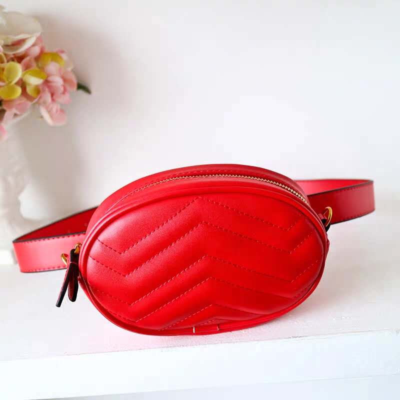 

Lady Waist Bag Black cowhide belt Bags Leather Fashion wallet Women crossbody Purse