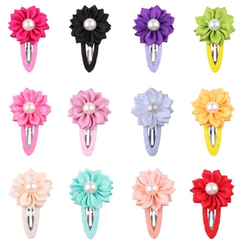 

20color New Stylish Flower pearl Girls Hair Clips Painting Print Rose Flower Hairpins Pink Hairgrip Hair Accessories Haarklem, Leave me message