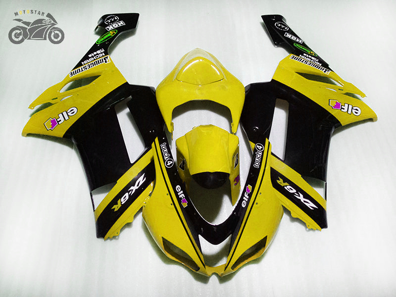 

High quality Injection fairing kits for Kawasaki Ninja ZX6R 07 08 ABS plastic motorcycle Chinese fairings set ZX-6R 2007 2008 ZX 6R, Same as the picture