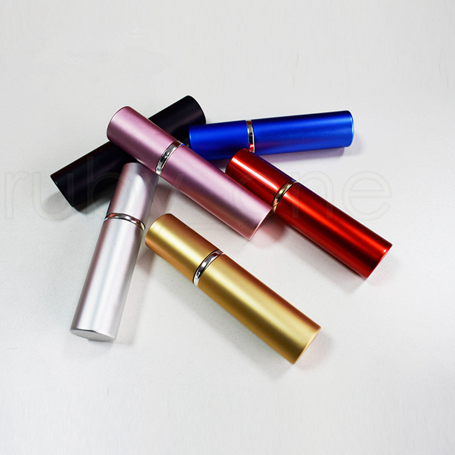 

6 color Mini Empty Spray Perfume Bottle 5ml Aluminium Anodized Compact Perfume Atomiser Fragrance Empty Glass Scent-bottle RRA2214