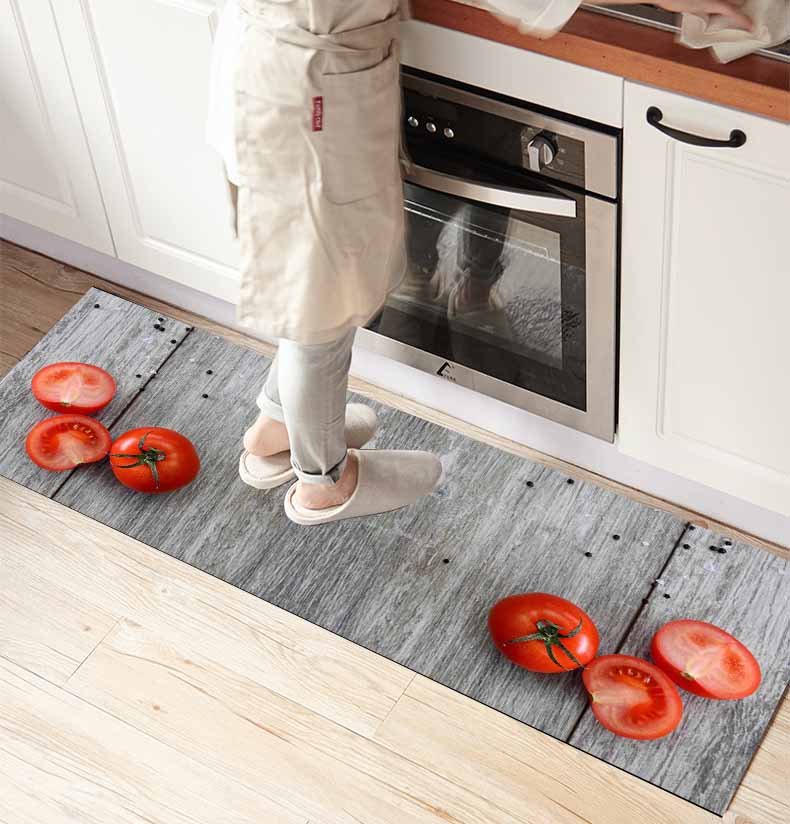 

Else Brown Wood on Red Tomatos 3d Print Non Slip Microfiber front of kitchen counter Modern Decorative Washable Area Rug Mat, As pic