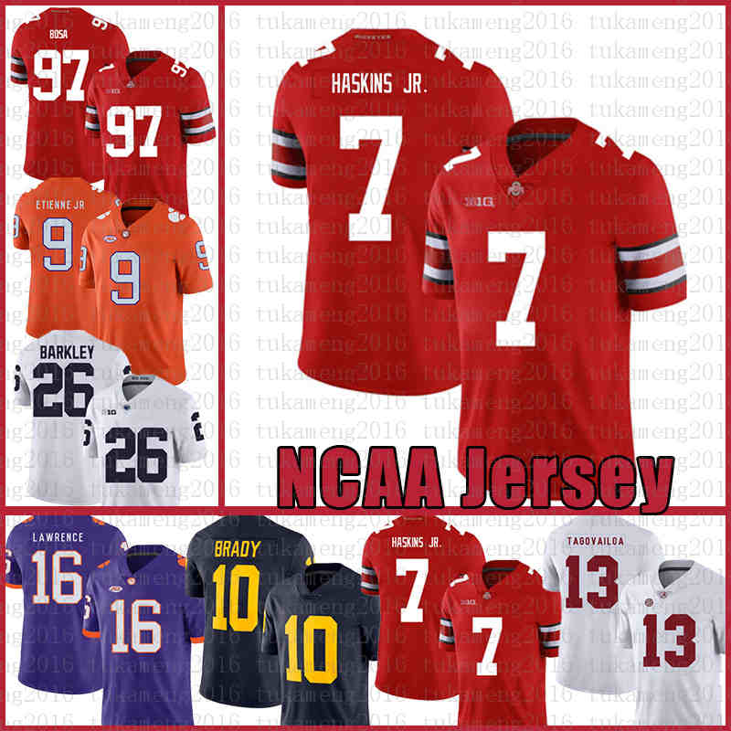 

NCAA Ohio State Buckeyes 97 Nick Bosa 7 Dwayne Haskins Jr American football Jersey Tom Brady Saquon Barkley Tua Tagovailoa CXAEFVR, Ncaa (langguan)
