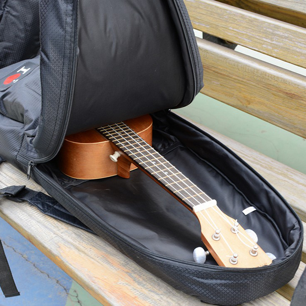 

Durable Sponge Padded Ukulele Case Bag with Double Adjustable Strap - Water Resistant - 2 Pieces - Black Color