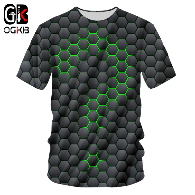 

OGKB New Three-dimensional Vortex Square T-shirt Men's Summer 3D Printing Casual 3D T-shirt Tops Oversized 7XL, W0127