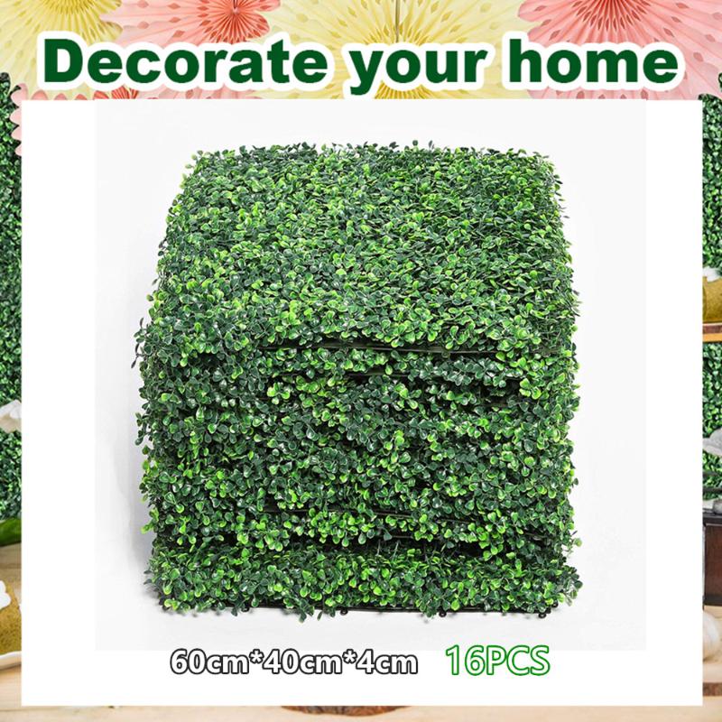 

16PCS Hedge Plant Decorative Creative Artificial Plant Fake For Wall Garden New Arrival, Minor defects