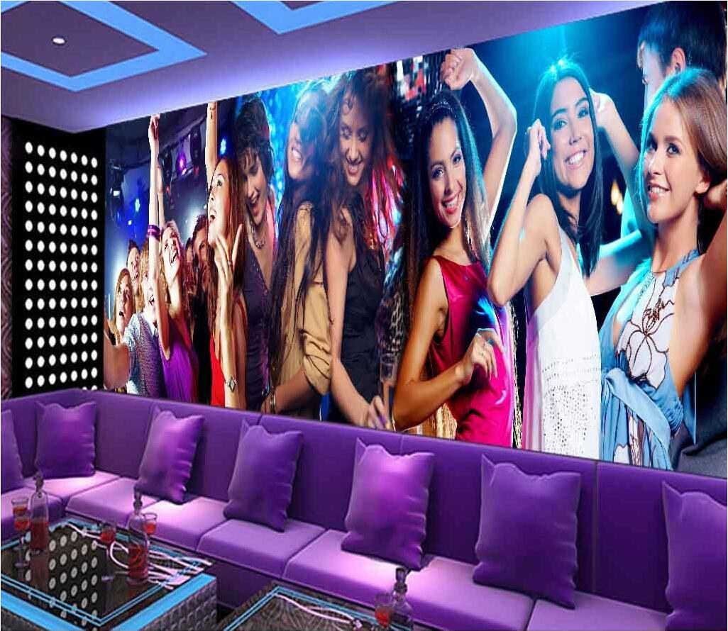 

WDBH 3d wallpaper custom photo HD Bar Nightclub Sexy Beauty Dancing KTV living room home decor 3d wall muals wall paper for walls 3 d, Non-woven