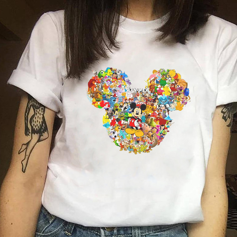 

Women Cartoon Printed Clothes Harajuku Cute Ladies Woman Women Top Casual Tee Shirt T Female T-shirt, 2033