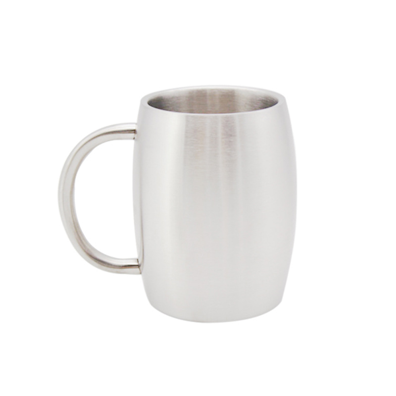 

14oz Cheap Coffee Mug Double Layer Stainless Steel Coffee Tumbler Heat Insulation Water Cup Outdoor Camping Tea Mug with Handle & Lid A09