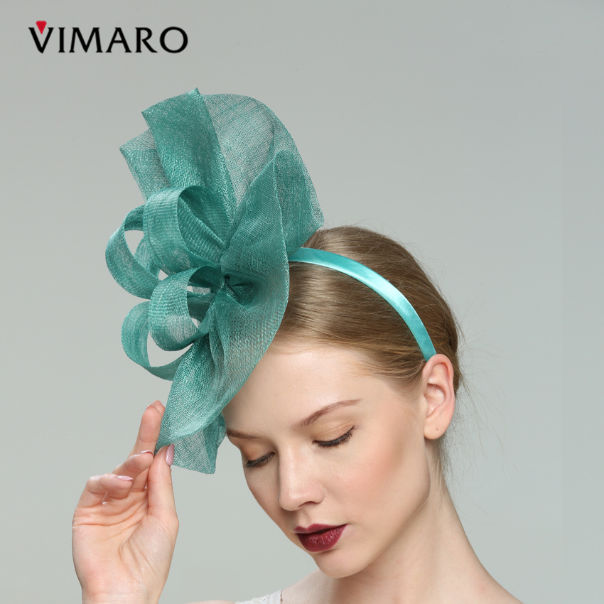 2020 Wholesale Teal Hair Fascinators Hats For Women Elegant