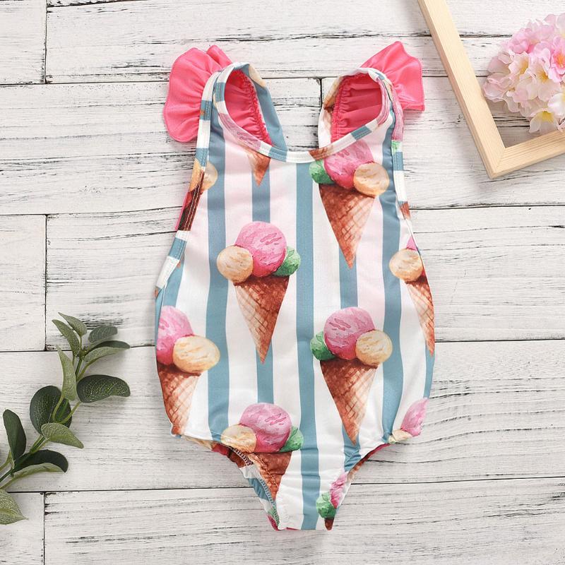 

Toddler Kids Baby Girls Ruffle Stripe Bikini Beach Summer Swimsuit Swimwear Infant swimwear Separate Girls swimsuit X