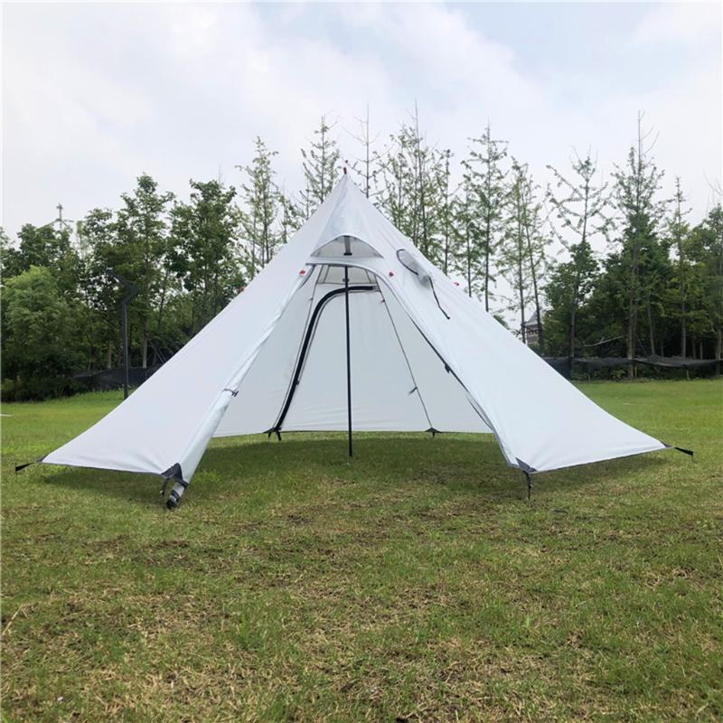 

Ultralight 3-4 Person Outdoor Pyramid Tent Sun Shade Waterproof Shelter w/ Stovepipe Hole for Camping Backpacking Beach Fishing