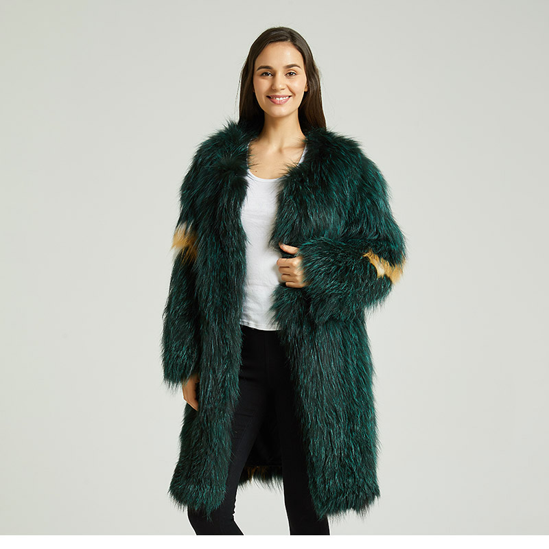 

CT837 women fashion real silver fur coat girl female leisure jacket long trench, As pic