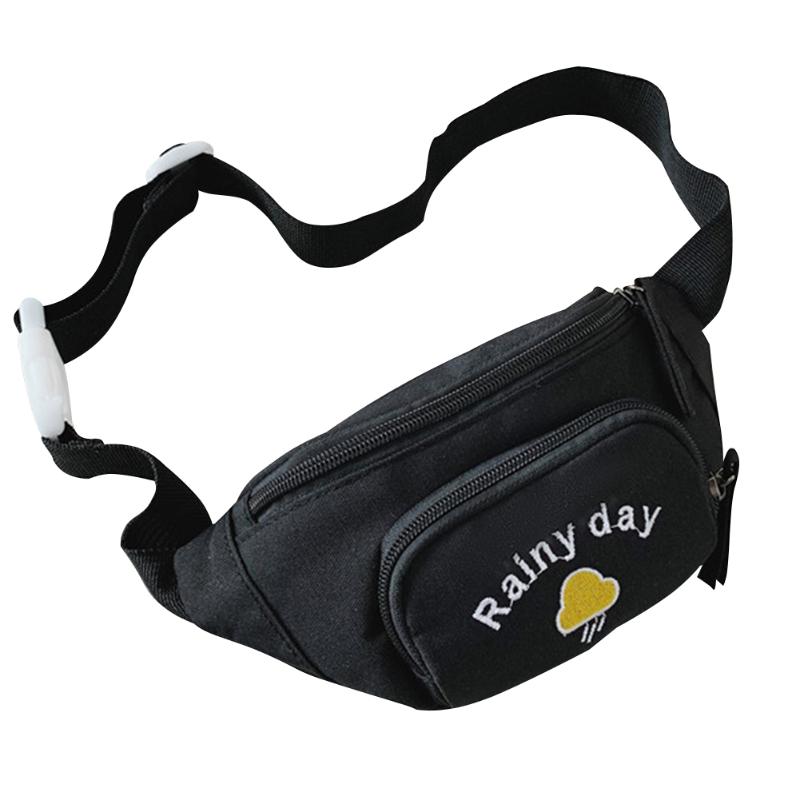 

Kids Boys Girls Waist Fanny Packs Bum Bag Canvas Travel Festival Sports Purse Satchel Walking Holiday Pouch, Black
