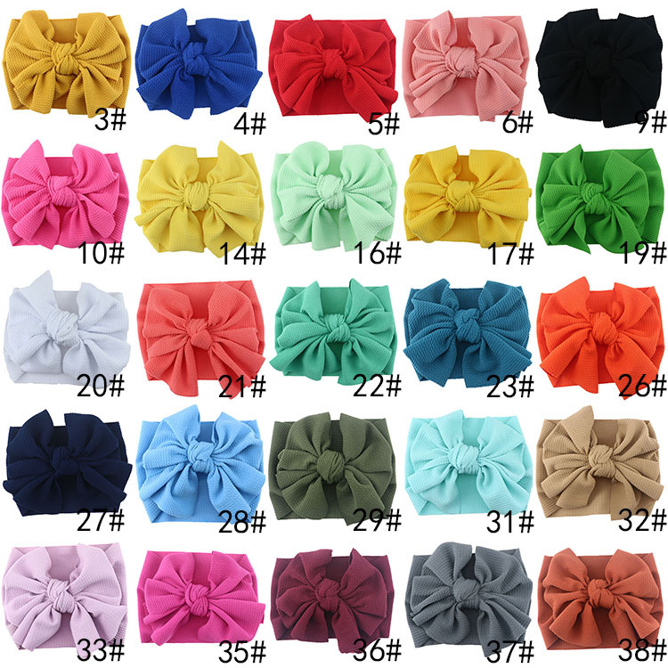 

25 pcs/lot, Big Messy Bow headband, Baby Girls Knot bow Turban headwraps Baby Birthday Party Gifts Hair Accessories, A mixture of colors