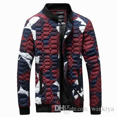 

Wholesale- Fashion Men Jackets 2016 Brand Men Camouflage Stars Same Coats Men's Slim Fit Outwear Winterjacke Clothing Plus Size S, Gray