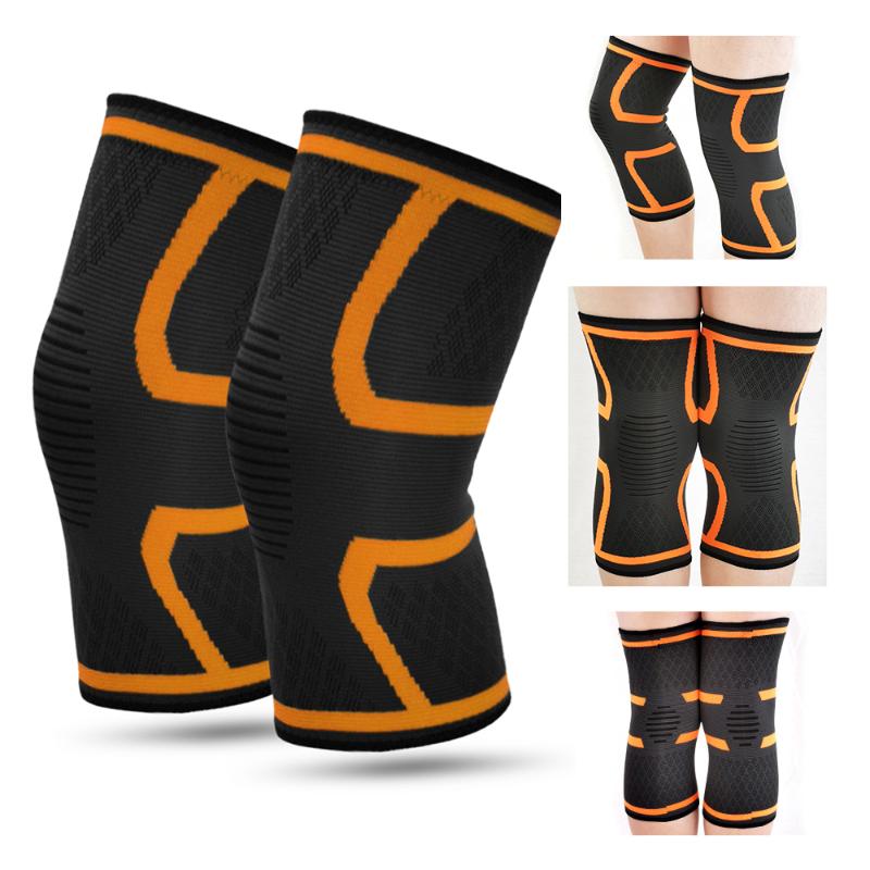 

2pcs Sport Pressurized Kneepad Elastic Knee Pads Support Sleeve Basketball Volleyball Brace Training Fitness Protector Kneepads, Green
