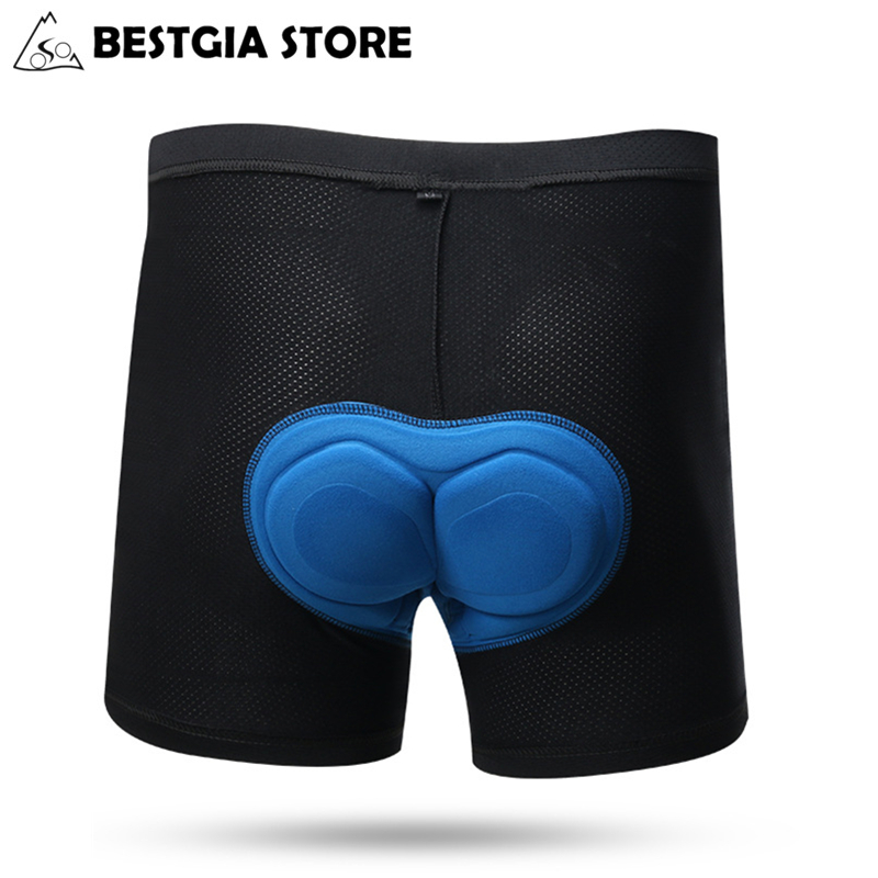 

Cycling Shorts Men' Sponge Padded Downhill Mtb Bicycle Breathable Quick Dry Underwear With Soft Pad Bike Riding Clothing, Black