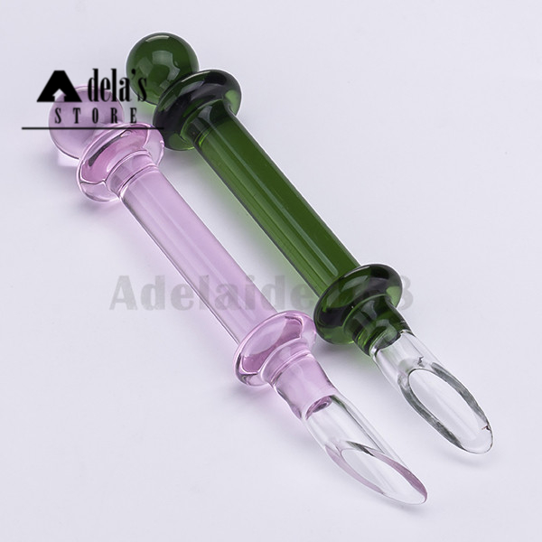 

Colorful Glass Dabber For Wax Collecting Smoking Vaporizer Dab Taster Tool For Oil Rig 2 Sizes Glass Hand Water Pipe Bong 745