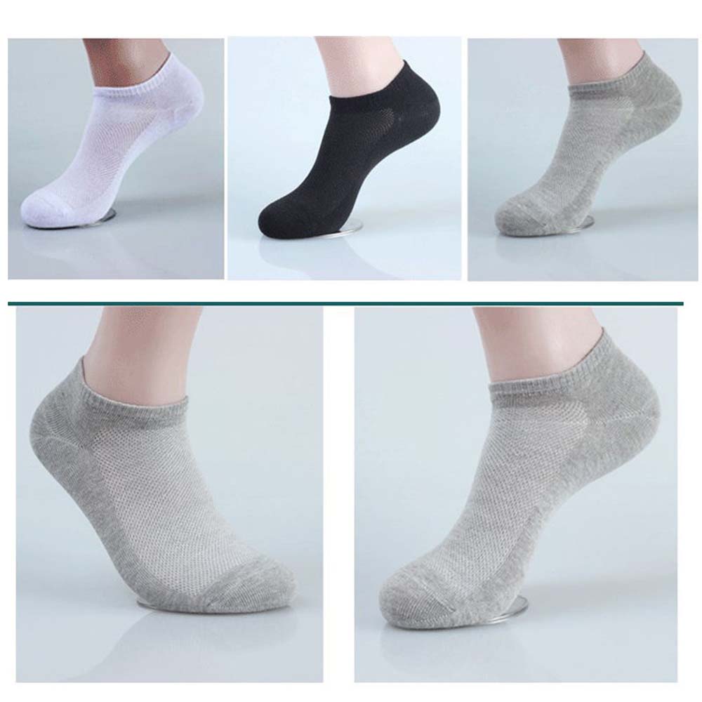 

5 Pairs/Set Summer Solid Black White Grey Men's Ankle Socks Low Cut Crew Casual Sport Cotton Socks High Quality